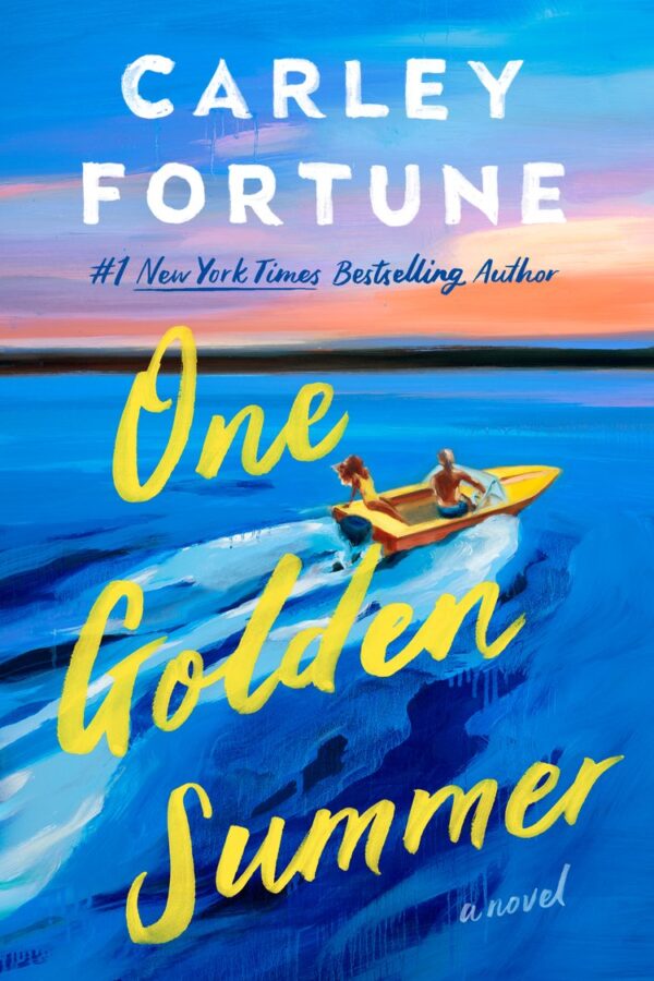 One Golden Summer Book Cover featuring a boatt in deep blue ocean